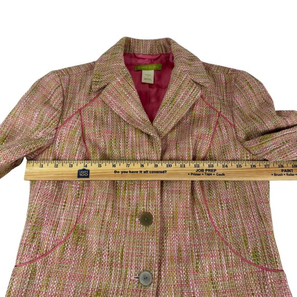 Sigrid Olsen 4P Two Piece Suit Pink Green Tweed Blazer Jacket & Skirt set - Picture 14 of 14